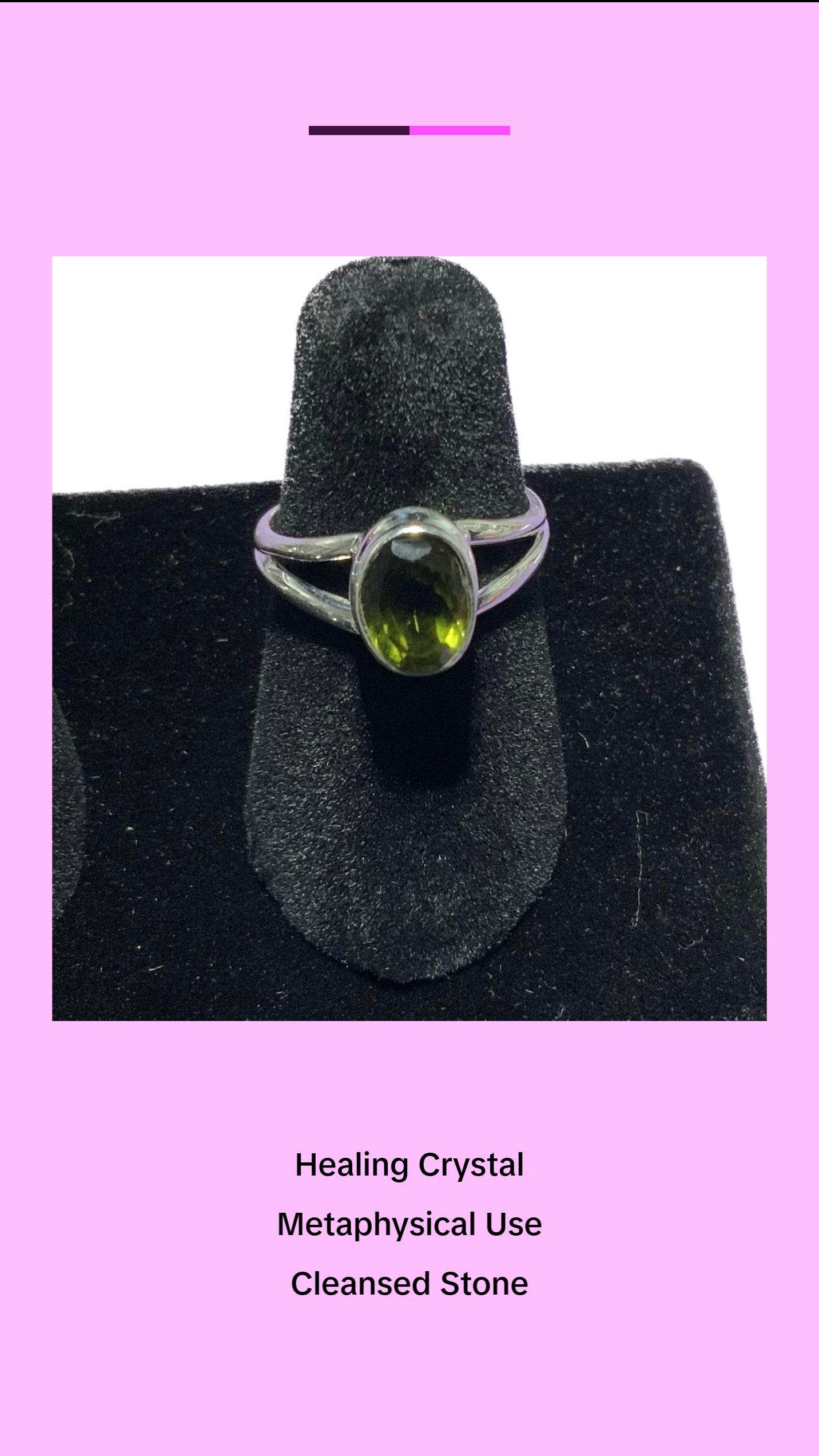 Beautiful Moldavite Ring Size 6