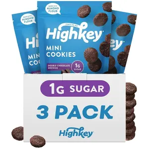 HighKey Low Carb Keto Brownie Bites - Keto Snack Low Carb Snack Sugar Free Chocolate Protein Cookies Sugar Free Snacks Gluten Free Snack Keto Friendly Food Healthy Snacks Keto Dessert Diet Snacks 3pk