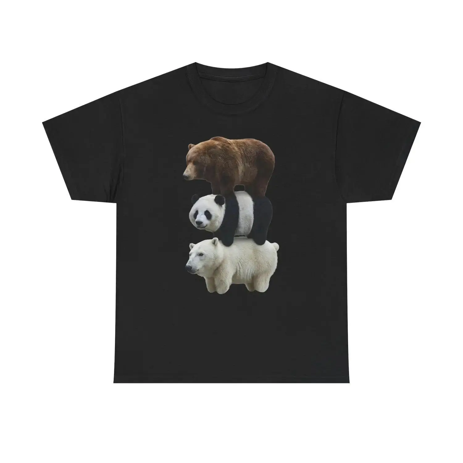 Men's Realistic We Bears Graphic T-Shirt, 100% Cotton Animal Top