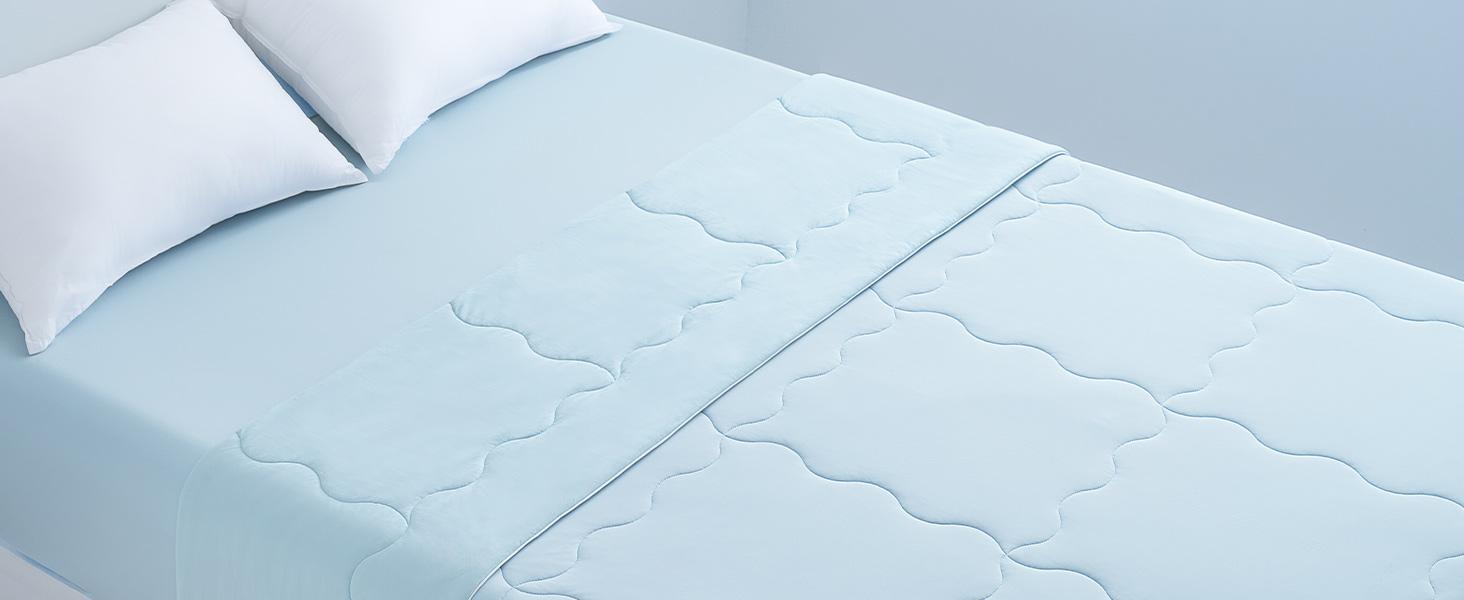 PHF Cooling Comforter King Size, EcoCosy Breathable Cooling Blanket for Hot Sleepers, Soft Lightweight Q-Max>0.52 Summer Silky Comforter for Night Sweats to Keep Cool Super Fluffy Duvet Duvet Insert
