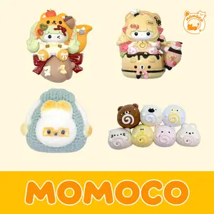 [MoMoCo Squishy Toy] Doll Series - Creamy Clay-Like Soft Texture, Handmade with Safe Materials, Blending Cute Outfit, Fleece and Swiss Roll Elements, Perfect as a Desk Ornament or for Collection