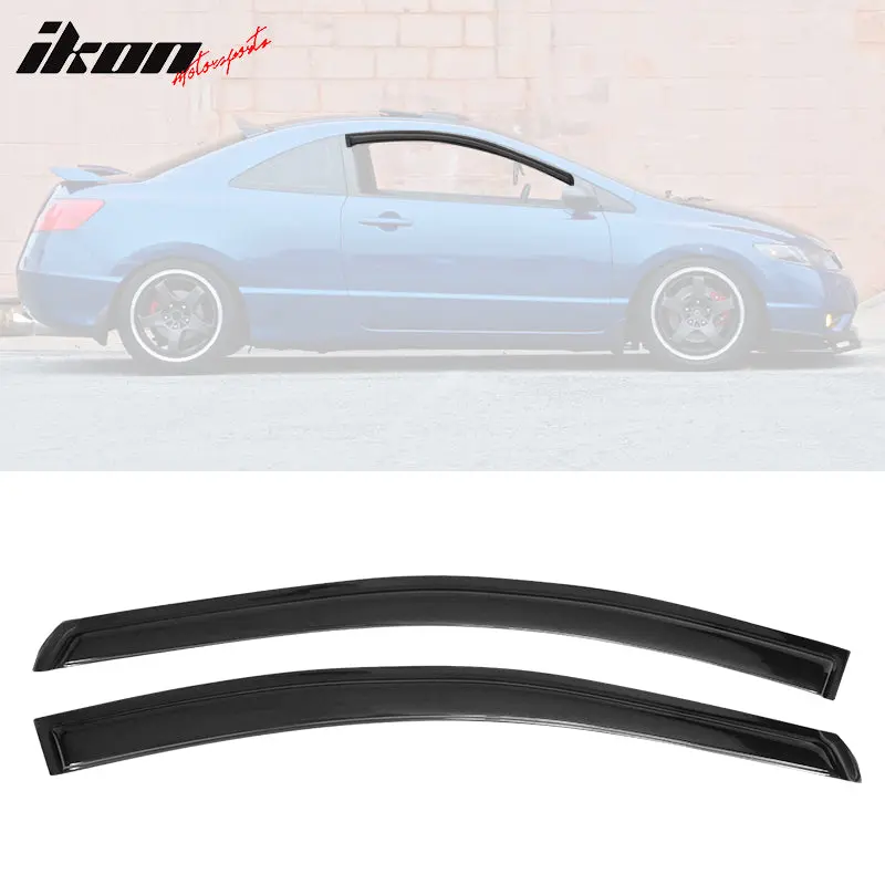 Visor Window for Honda Civic 2006-2011 Black Slim Style Acrylic Visor Window for Honda Civic 2006-2011 Black Slim Style Acrylic