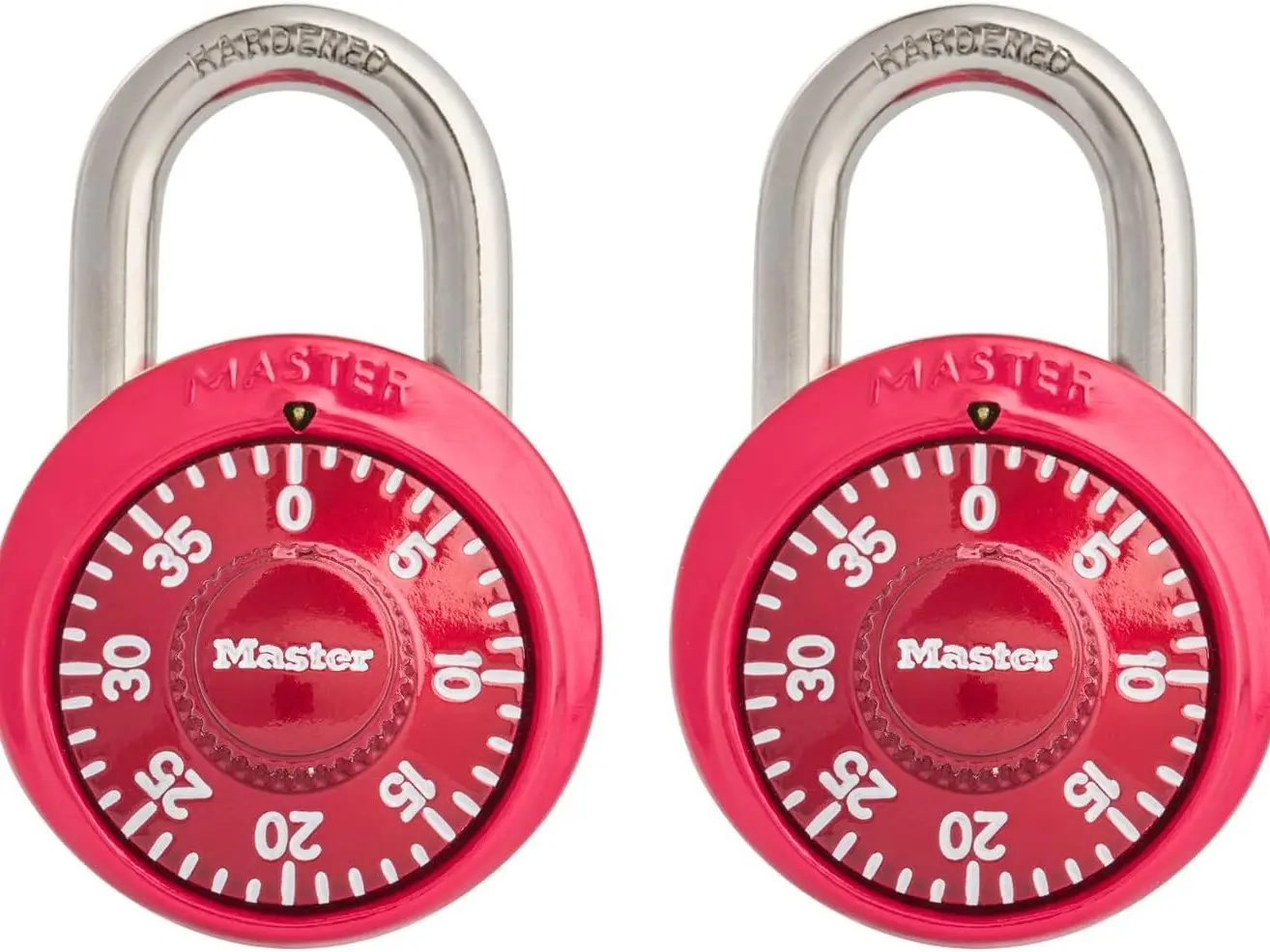Master Lock 1523T Resettable Combination Padlock, 2-Pack, Strong Durable Aluminum & Steel Locker Lock for Gym Use