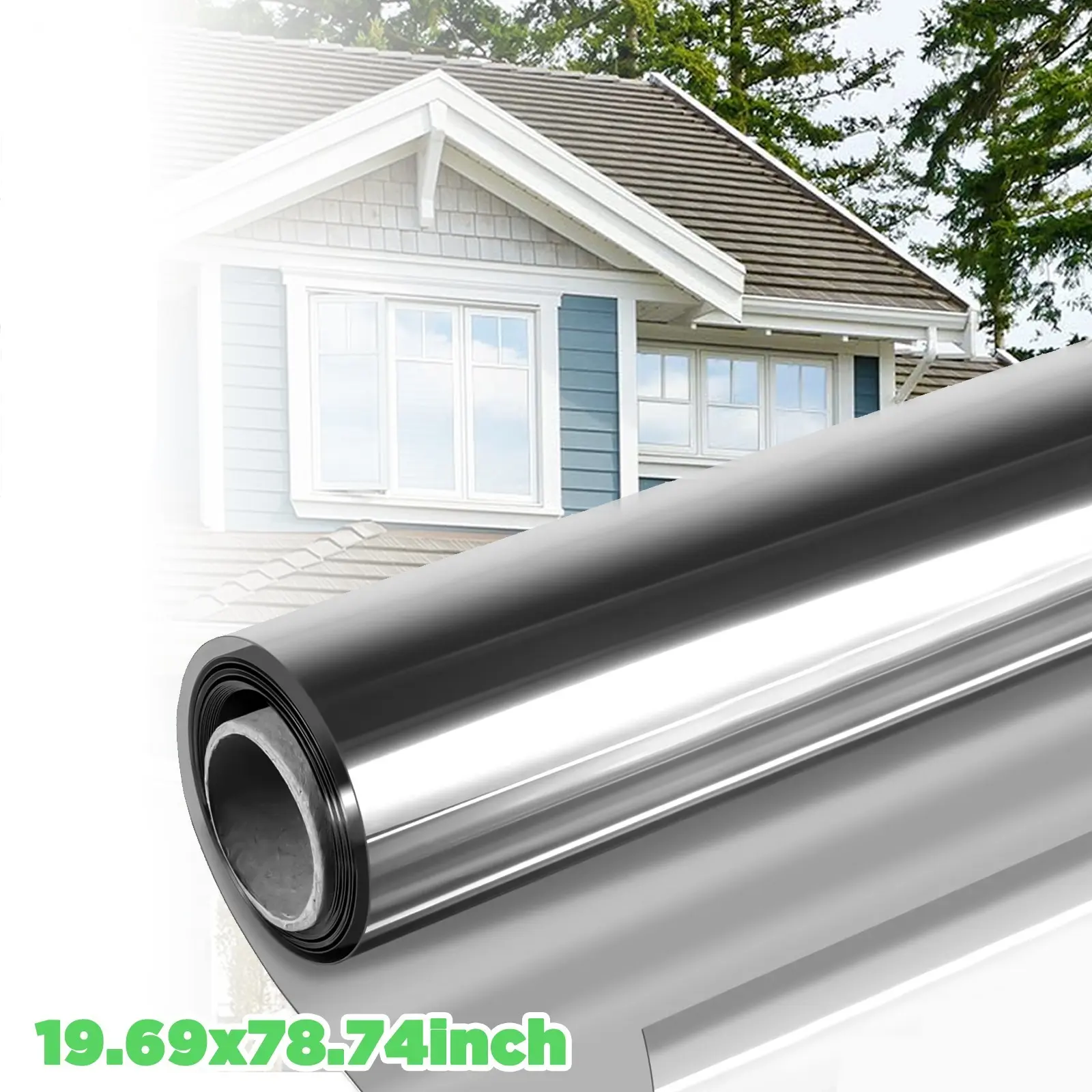 18x79in Window Privacy Films - 1-Way Reflective Window Tint, Heat Control, UV Sun Blocking, Mirror Tinting Film for Home Office Decoration, DIY Enthusiasts