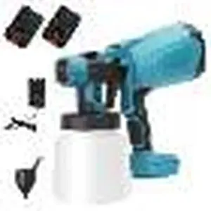 High Pressure Cordless Paint Sprayer Electric Airless HVLP Spray Gun +w/2Battery