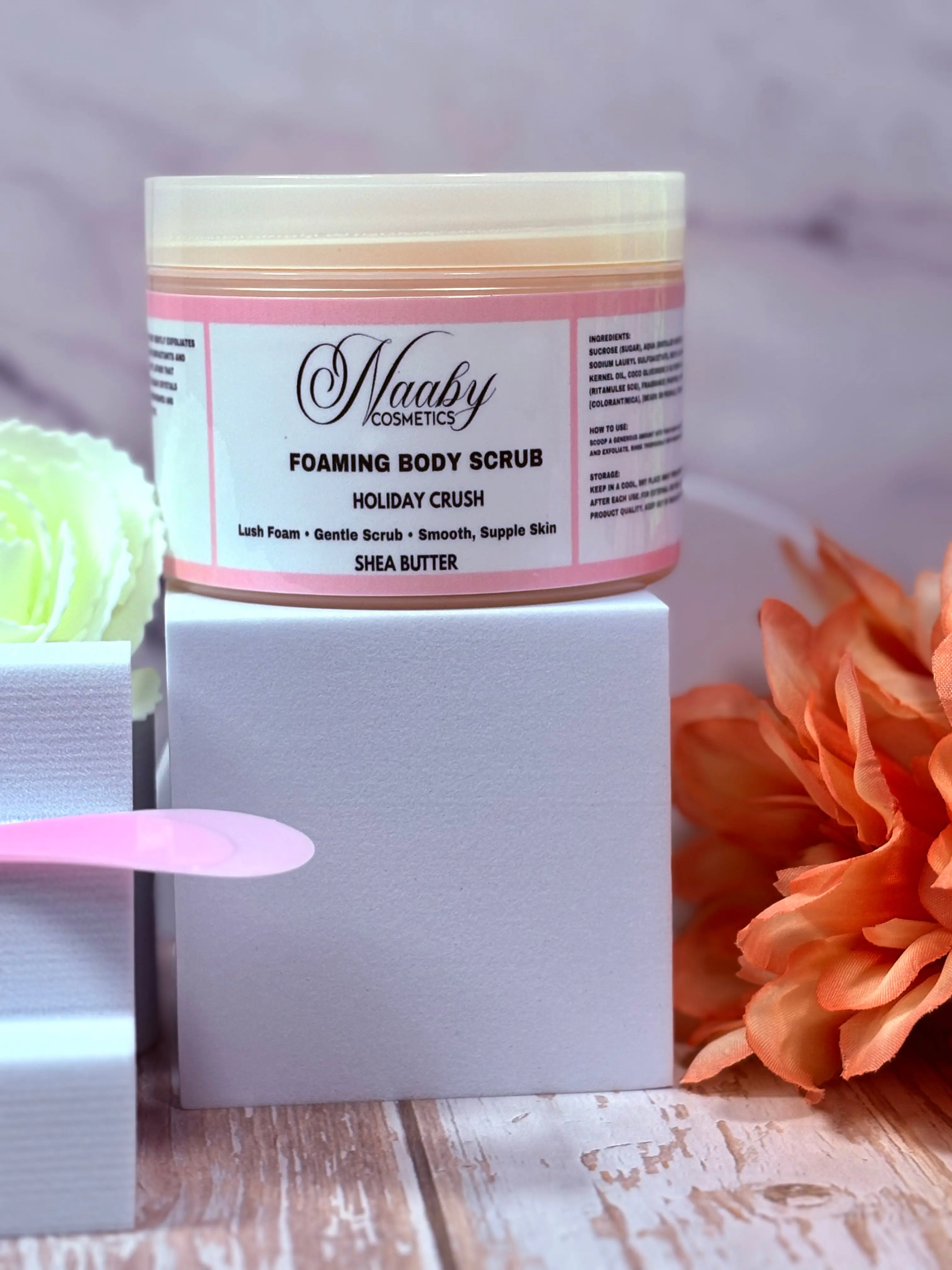 Holiday Crush Foaming Sugar Scrub - Gentle, Bright Apricot & Spice Fragrance Body Care Product