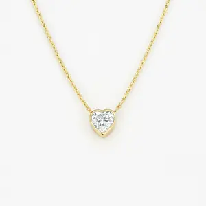 Marigold Diamond Heart Necklace | Gold Vermeil
