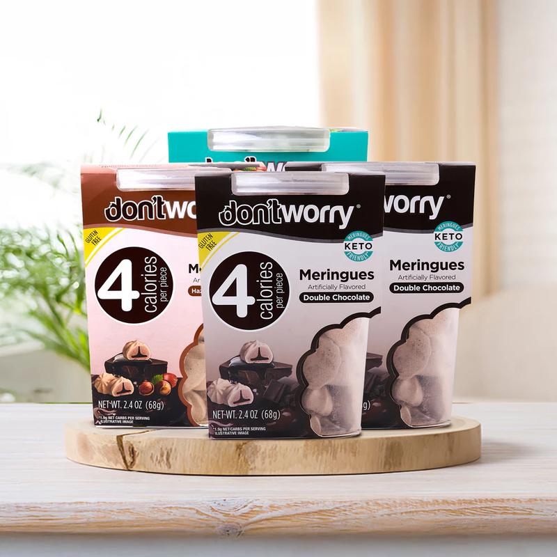 Chocolate Lovers Meringue Cookie 4-Pack (Double Chocolate, Hazelnut & Mint)