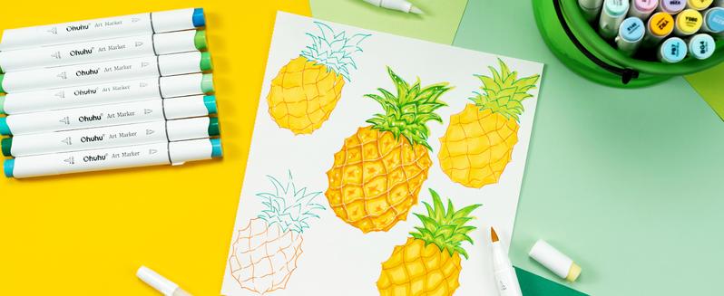 Ohuhu Honolulu B 320-Color Refillable Alcohol Markers – Double Tips, Brush & Fine Tips, Perfect for Artists, Coloring, & Illustration Ohuhu Honolulu B 320-Color Refillable Alcohol Markers – Double Tips, Brush & Fine Tips, Perfect for Artists, Coloring, & Illustration