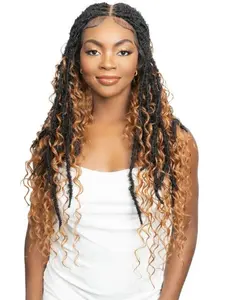Janet Collection Melt HD 360 with 13X6 Frontal Lace Human Hair UNIMIX ENCORE LAVIE BOHO DREAM LOCS Wig 32"