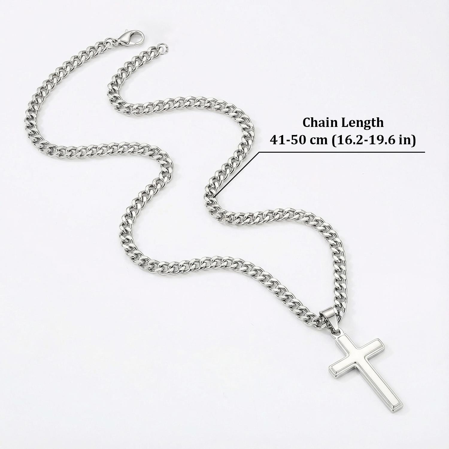 "To My Son" Stainless Steel Cross Pendant Necklace with Card & Gift Box Perfect for Birthdays Valentine's Day Christmas Personalized Gift for Loved Ones