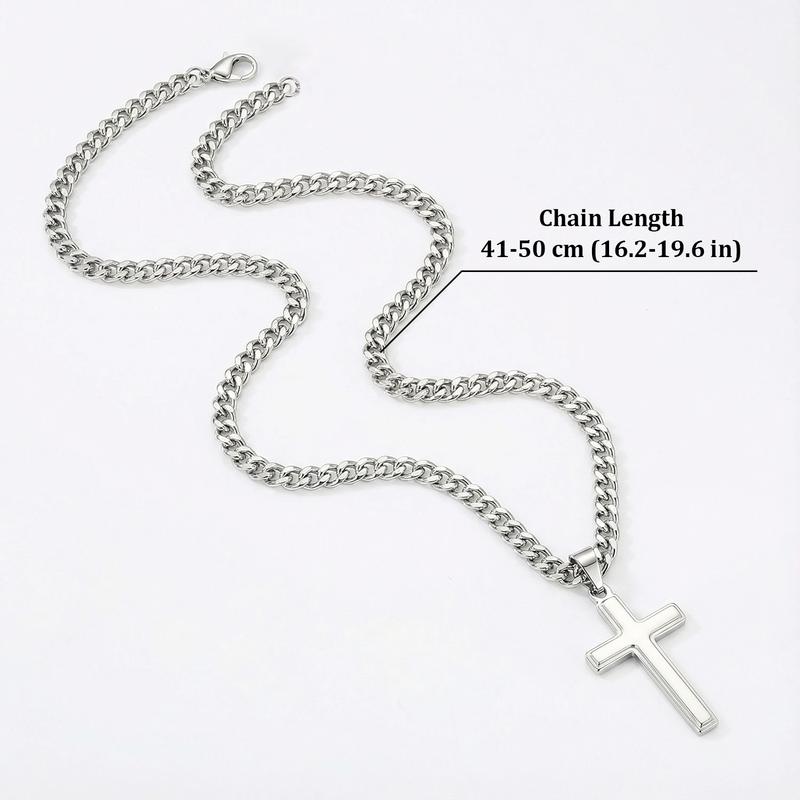 "To My Son" Stainless Steel Cross Pendant Necklace with Card & Gift Box Perfect for Birthdays Valentine's Day Christmas Personalized Gift for Loved Ones