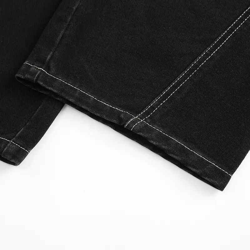 Menswear 3-Pack Men’s Washed Wide-Leg Jeans, Elastic Back Waist, Casual Stylish Loose Straight-Cut Retro Denim Trousers,Trouser