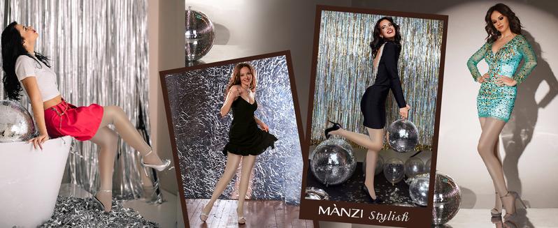 MANZI Women's Shiny Sheer Tights High Waist Silk Comfort Stockings Oil Shimmery Nylons Pantyhose Silky Spandex Elastic Dressy Legwear