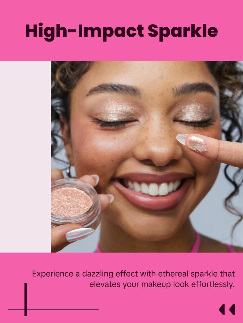 GLITTERPUCK Pressed Fairy Dust Eyeshadow Makeup Powder Cosmetic Water-Infused Pressed Glitter for Eyes Face Body Effortless Application