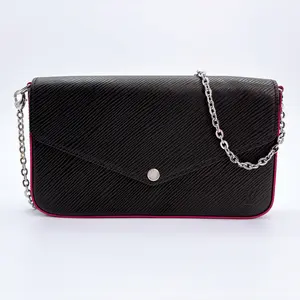Pre-owned Louis Vuitton Epi Crossbody Bags Pochette Felicie Black Hot Pink