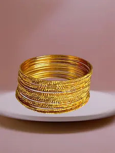 Gold Plated Bangle Set 24 pcs Elegant and Durable Jewelry for Everyday Wear Classic Design