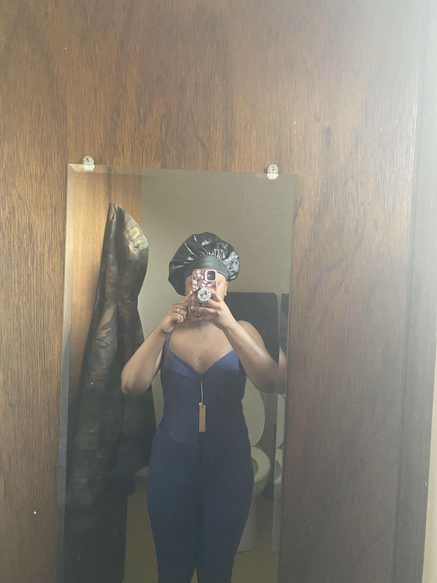 Item: Zipper Shaping Jumpsuit-Dusty Blue, M