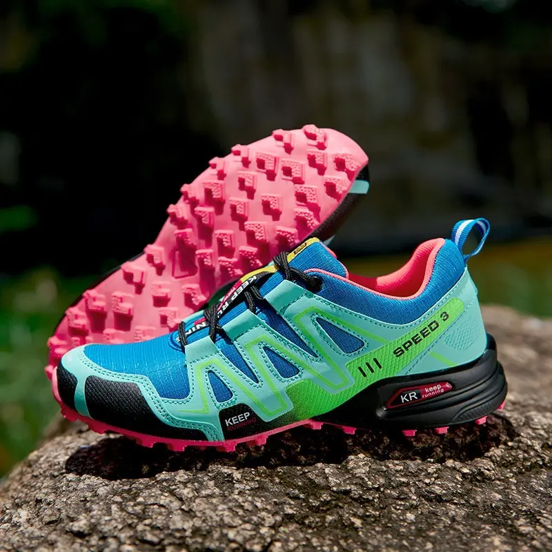 Outdoor Design Trail Running Shoes - Waterproof, Non-Slip, Breathable, Lightweight Water Resistant Shoes for Men, Rugged Hiking Trekking Climbing Athletic Footwear