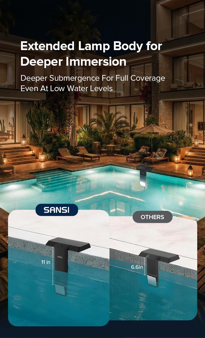 SANSI Solar Poolside RGB Light with Remote, Waterproof Submersible Pool Light for Inground & Above Ground Pools – Enhance Summer Pool Fun, Perfect Mother’s Day Gift & Outdoor Decoration SANSI Solar Poolside RGB Light with Remote, Waterproof Submersible Pool Light for Inground & Above Ground Pools – Enhance Summer Pool Fun, Perfect Mother’s Day Gift & Outdoor Decoration
