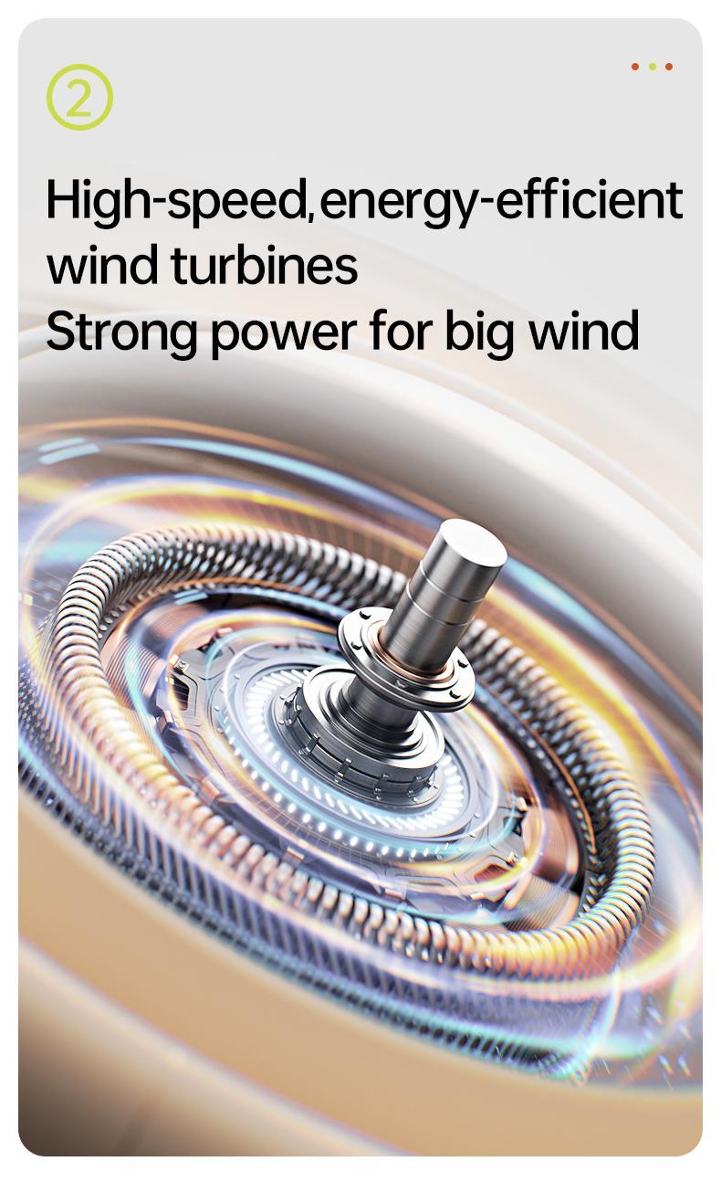 JISULIFE Stroller Fan Life2 Portable Baby Crib Fan with 100 Speeds Air Purify & Air Turbo Tech Bladeless Battery Powered for Home Office & Camping - Rubber