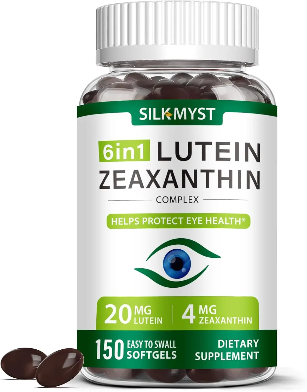 Lutein 20mg and Zeaxanthin 4mg Supplement with Vitamin C Vitamin E Zinc and Copper 150 Softgels Blue Light Protection Daily Eye Health Support Vision Wellness Formula Antioxidant Defense Dietary Supplement 5 Month Supply