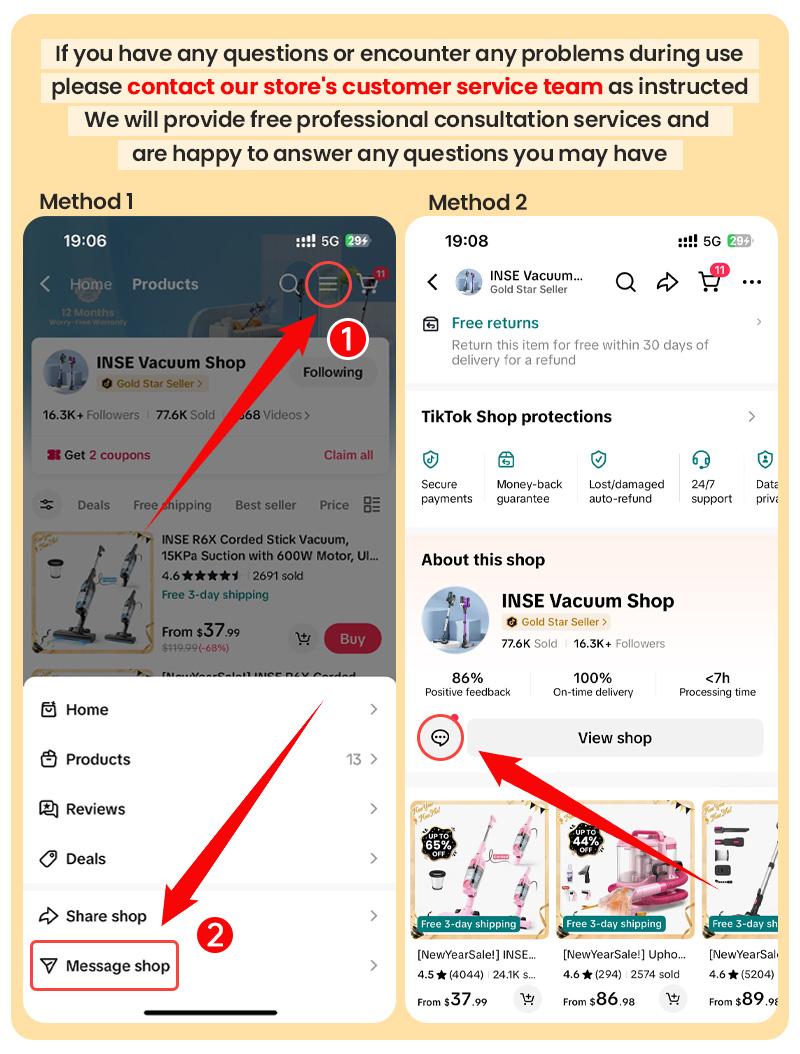 [Springglowup] N8 Cordless Stick Vacuum Cleaner 25Kpa 40 Mins Runtime Lightweight Stick Vacuum,Self-Standing Rechargeable Vacuum Cleaners for Pet Hair,Carpet,Hardwood Floor