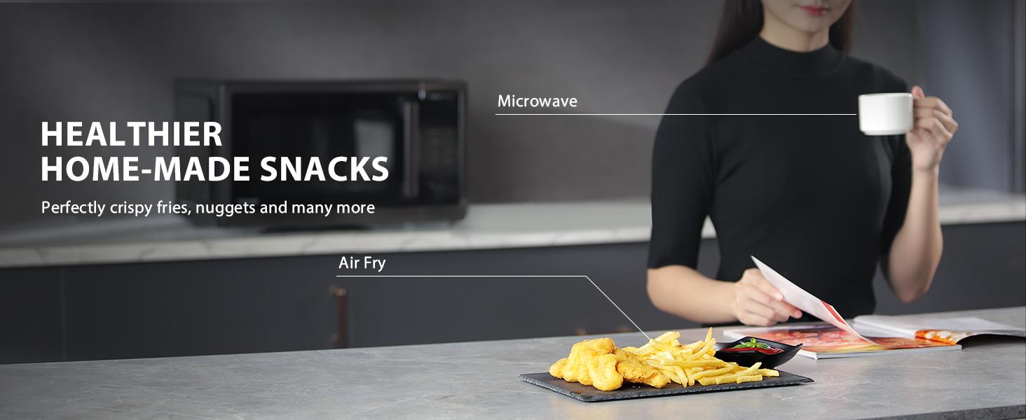 TOSHIBA 7-in-1 Countertop Microwave Oven, 1.0 cuft. Air Fryer Combo with Inverter Convection, Humidity Sensor, Even Defrost, 27 Auto Menu & 47 Recipes Kitchen Appliances, Spring Glow Up