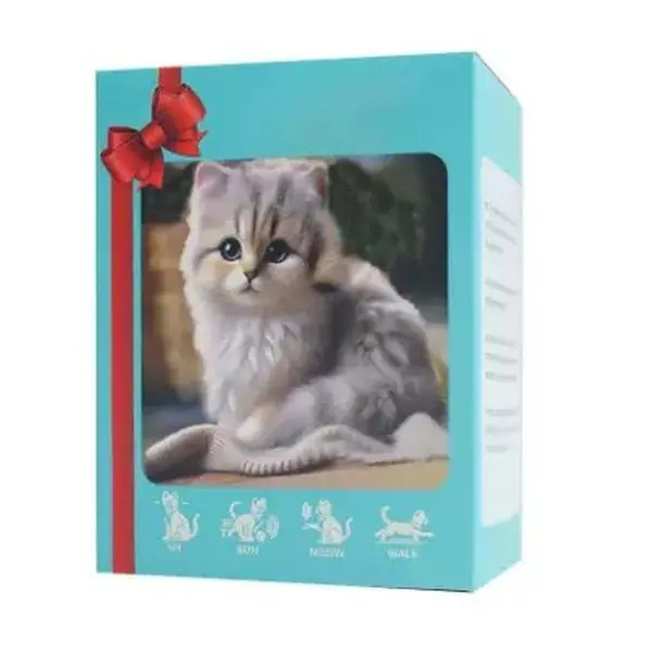 Interactive Robot Kitten, Realistic PlushHoliday HaulRobotic Cat Toy That Walks, Wags Tail & MakesSounds, Cute Pet Toy Gift for Kids & Adults