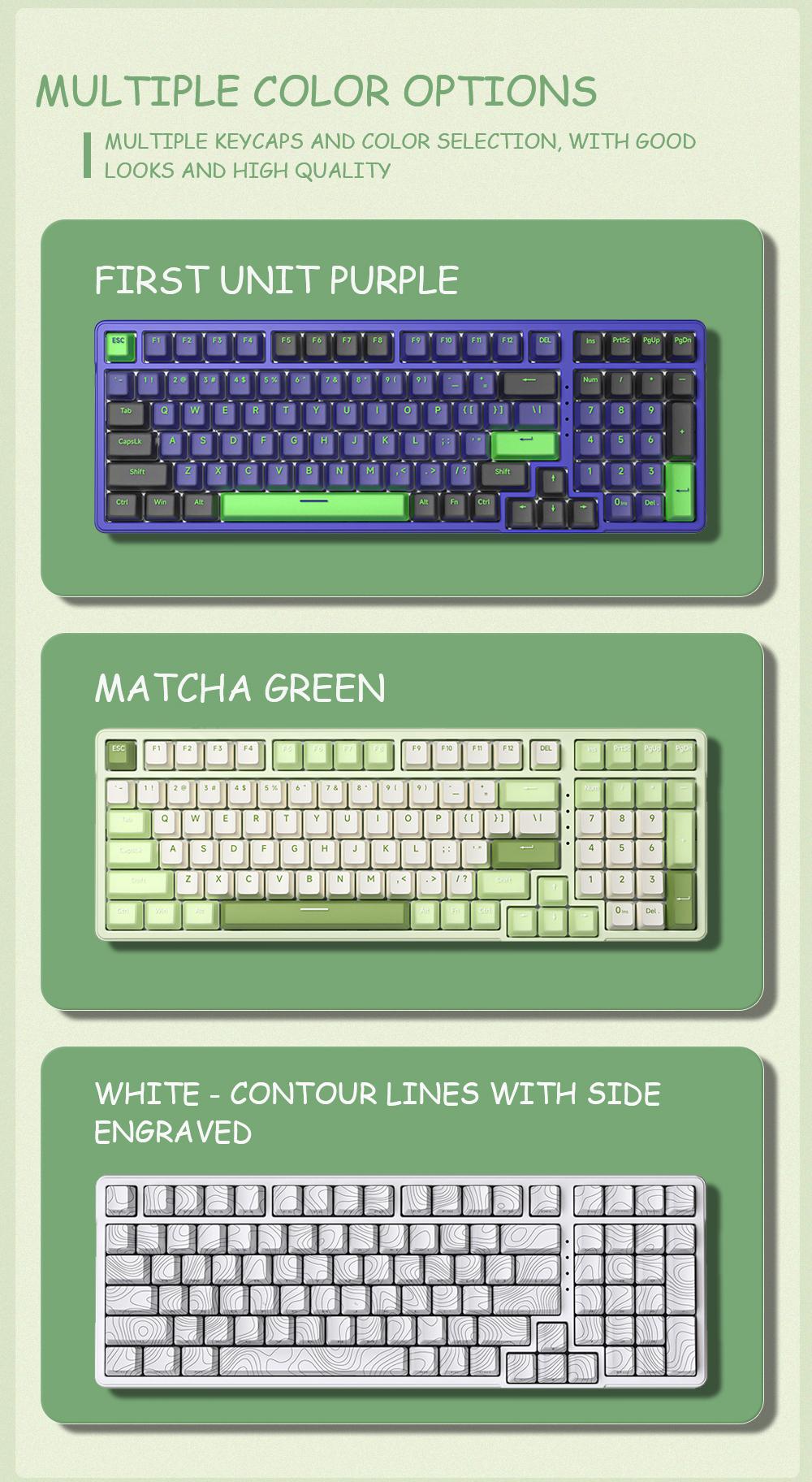 FURYCUBE K99 pro Creamy Wireless/Wired/2.4G Mechanical Keyboard,Gasket Structure, Hot Swappable,RGB Gaming Keyboard,Gift for Girlfriend,Office Keyboard with Numpad