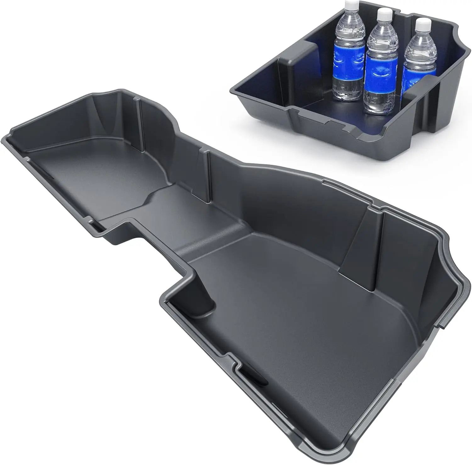 OEDRO Underseat Storage for 2014-2018 Chevy Silverado/GMC Sierra 1500 Crew Cab, 2015-2019 2500HD 3500HD, Upgraded Rear Under Seat Storage Truck Organizer Tool Box