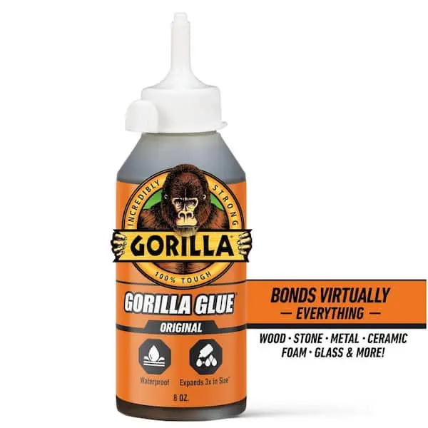 Gorilla Glue 8 oz Original Versatile Adhesive for General Gluing Needs Bonds Virtually Everything Ideal for Wood Stone Metal Ceramic Foam Glass