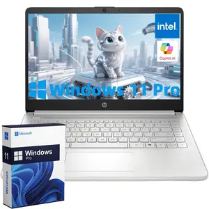 HP Business and Student Laptop -  Win11 Pro - HD Display - Processor N150-up to 16GB Memory - 128GB UFS -256GB MSD- Natural Silver,w/Accessories