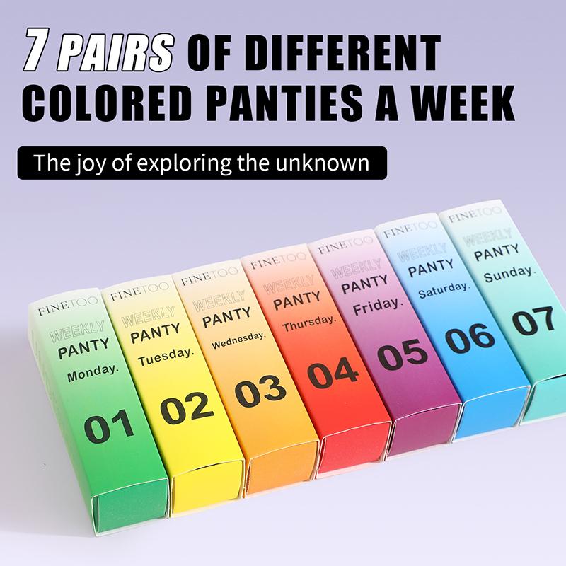 FINETOO Weekly Panties 7 Pack Seamless Thongs No Show Underwear V Waisted Comfortable Thong Panties XS-XL Smooth Lingerie Basic Minimalist Womenswear