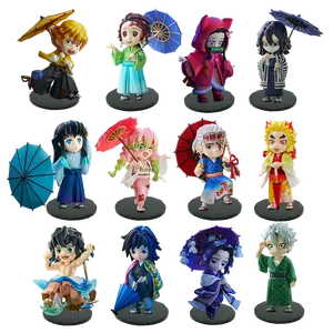 Demon Slayer Anime Action Figure - Kamado Tanjirou Agatsuma Zenitsu Nezuko PVC Model Toys Kimetsu No Yaiba Plum Rain Series Gift