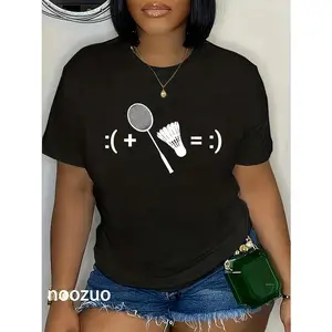 100% Cotton Badminton Game Shuttlecock Sport Badminton T-Shirt