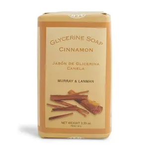 Lanman & Kemp Cinnamon Bar Soap 3.3 oz - Warm Spicy Fragrance with Cinnamon Leaf Oil Nutmeg Orange & Clove Notes for Gentle Cleansing