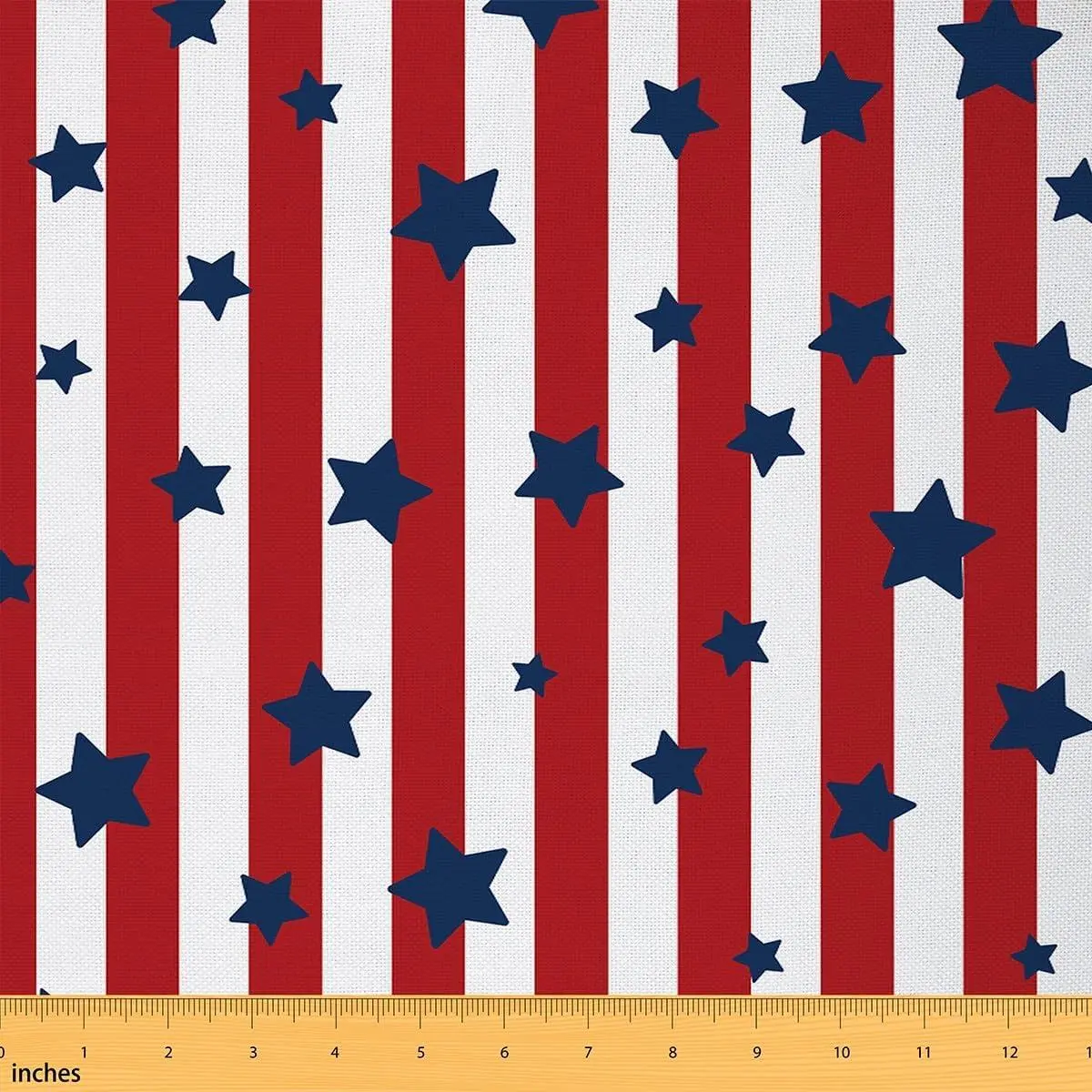 4th of July Fabric by The Yard,Memorial Day Independence Day Soft Polyester No Stretch Fabric,Patriotic Stars Striped Decorative Fabrics,Red White Navy Crafts