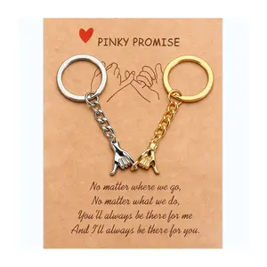 2Pcs Matching Couple Pinky Promise Keychain Gifts for Boyfriend Girlfriend, Best Friend Friendship Gifts for Women