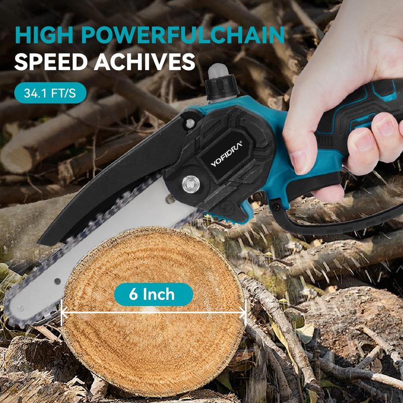 Yofidra 2 in 1 Cordless Pole Saw & Mini Chainsawwith 2 Batteries, Power Electric Polesaw for Tree Trimming, Chain Saw with Extension Pole , Limb Branch Cutter Pruner 21V Portable Cutting Adjustable Length Telescopic Rod Outdoorfun