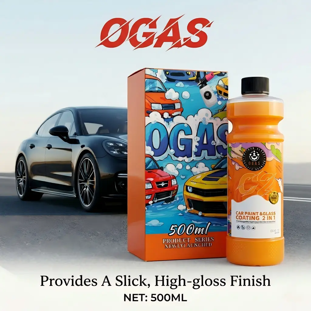 Ogas 2-in-1 Nano Coating Spray for Cars, Trucks, Pickups, Sedans & Glass | Quick Ceramic Wax & Polish | High Shine Auto Paint Finish & Ultimate Water Beading (500ml)