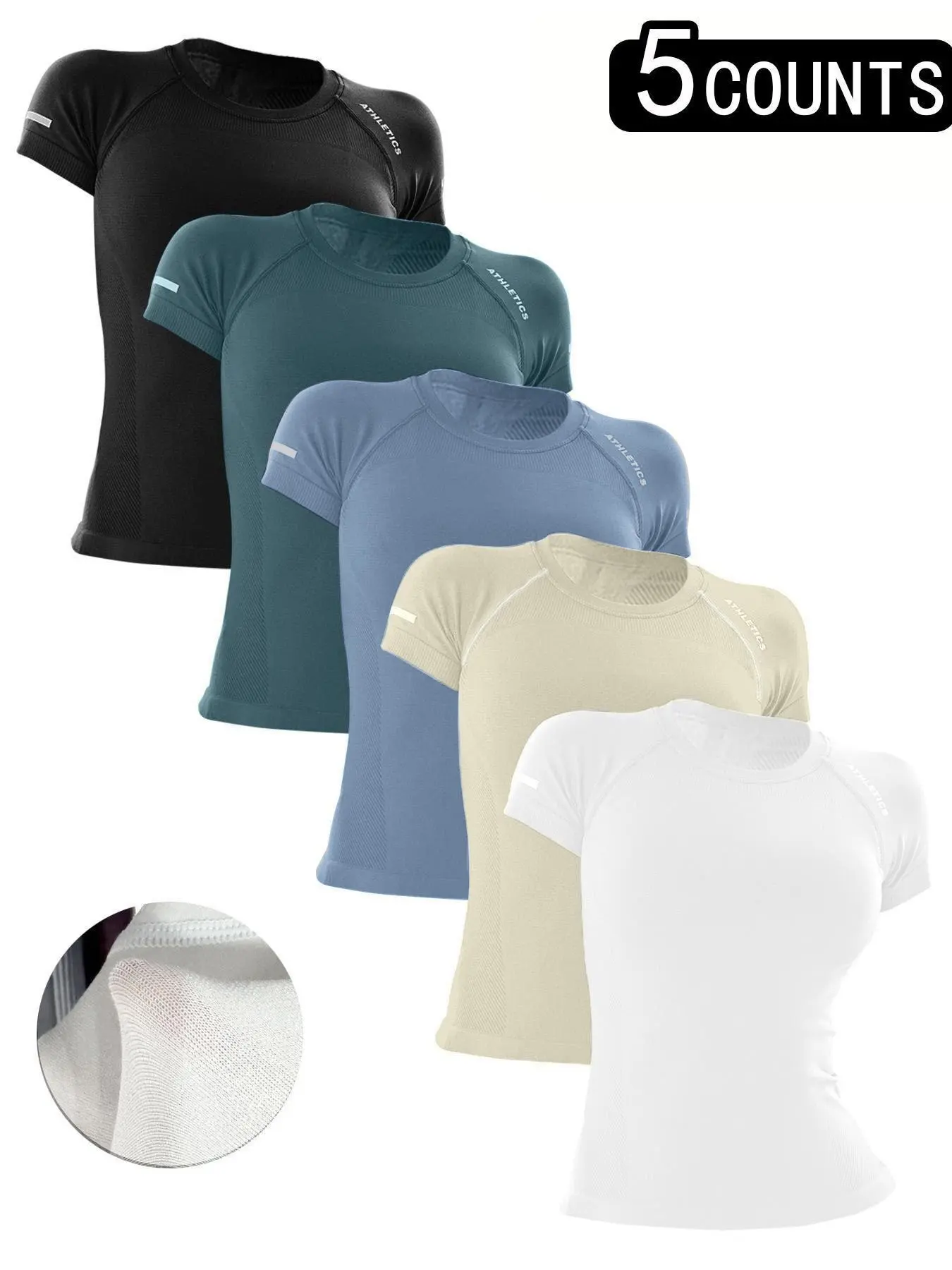 Women's Yoga Letter Round Neck Sport Short Sleeve T-Shirt, High Stretch Athletic Breathable Fitness Running Yoga Wear, All Seasons Casual Top, Fitness Shirts
