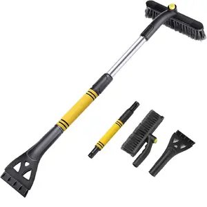 Car Cleaning Snow Brush & Ice Scrapers Set, 360 Degree Rotatable & Extendable Car Snow Removal Tool Set, Universal Car Cleaning Winter Snow Removal Tool for Car, Truck & SUV