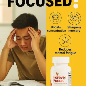 Stay sharp, energized, and mentally focused with Forever Focus by Forever Living. This powerful brain-support supplement is formulated with natural plant extracts, vitamins, and antioxidants designed to support concentration, memory, and mental clarity.