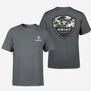Ariat Frontier Shield T-shirt, Featuring Small Ariat Logo On Front And Bold Shield With Camo Outfit Sleeveless Cotton Menswear