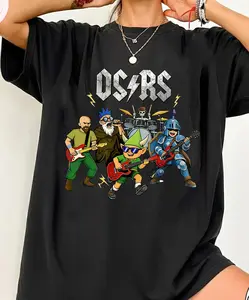 ACDC x Old School RuneScape Rock Band Graphic TShirt, OSRS Parody Gamer Sweatshirt, Fantasy RPG Music Band Mashup Hoodie, Funny Gaming Streetwear, Unisex Gamer Gift