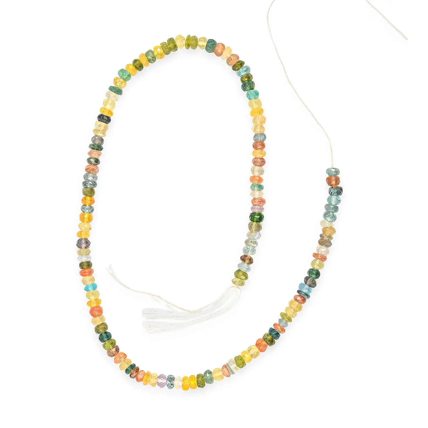 Round Multi Gemstone Beaded Strand Necklace (13.5 Inches) 61.90 ctw