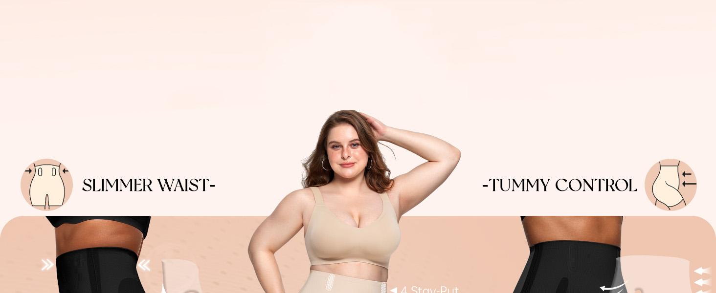 OEAK Tummy Control Shapewear Breathable Comfortable Shorts for Women Butt Lifting Body Shaper Shorts High Waisted Seamless Girdles Under Dress