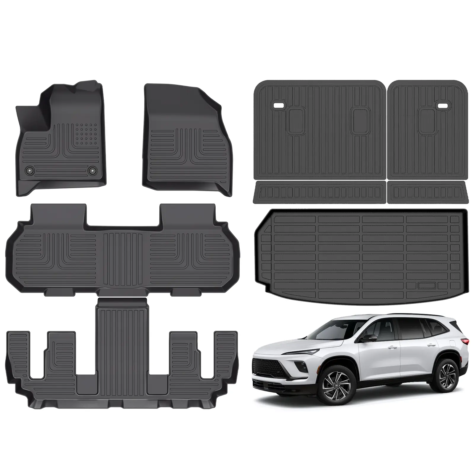 COLANAT for Buick Enclave 2025 Floor Mats & Cargo Liner Set (Fit 7-Seat), 3D Custom , High-Wall Waterproof, Eco-Friendly Odorless, Non-Slip, Heavy Duty, Easy Clean (Not for 2024 Old Gen)