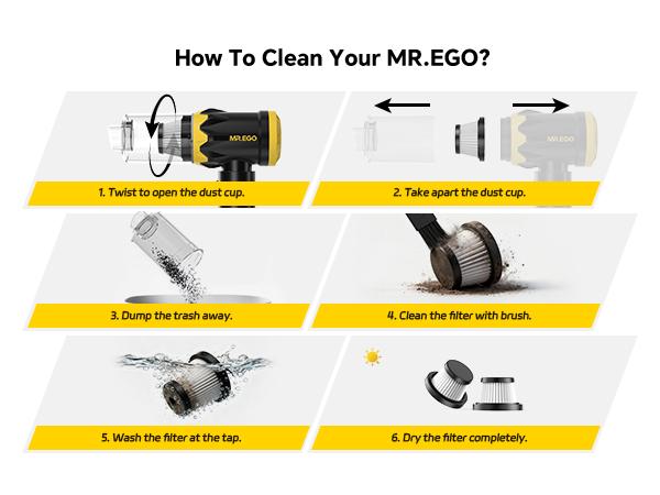 MR.EGO 20000Pa, G2 Car Vacuum Portable Cordless, 4-in-1 Mini Vacuum Cleaner with 20,000Pa Powerful Suction, Type-C Charging, 2 Suction Modes, Ultra-Light for Car, Home, Desk, Keyboards